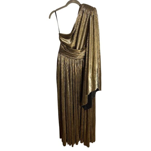 NWT Bronx and Banco Florence One-Shoulder Gown XS Gold Maxi Dress - Picture 13 of 14